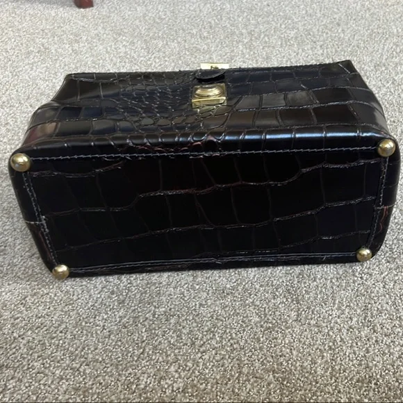 1990’s brown leather, crocodile embossed doctor’s bag - Picture 7 of 7